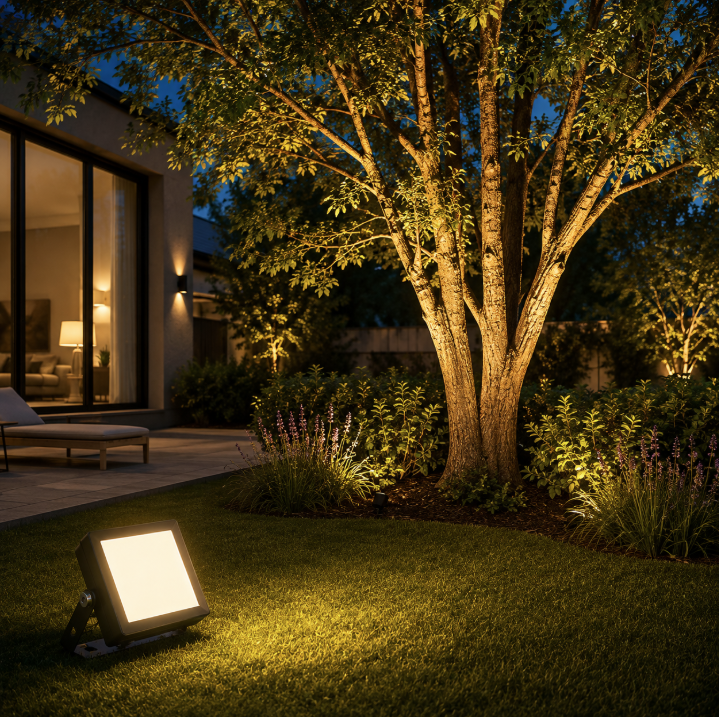 Smart RGB Outdoor Landscape Flood Light with App Control & IP66 Waterproof